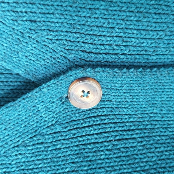 Abercrombie & Fitch Women's Deep Teal Chenille Cardigan - Small - Picture 4 of 11